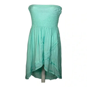 🌸 BY THE SEA Strapless Ocean Green Dress